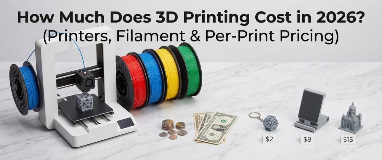 How Much Does 3D Printing Cost in 2026 (Printers, Filament & Per-Print Pricing)
